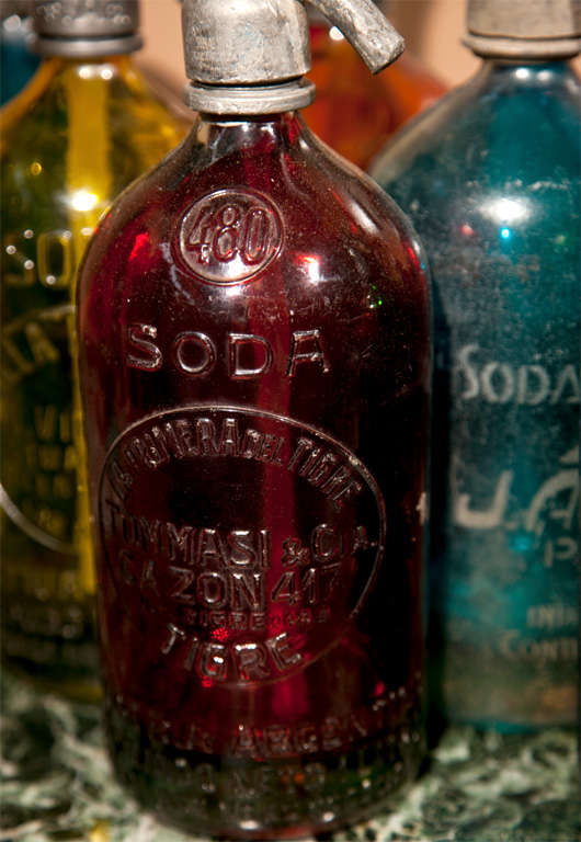 Argentine Large Assortment of Colored Seltzer Bottles