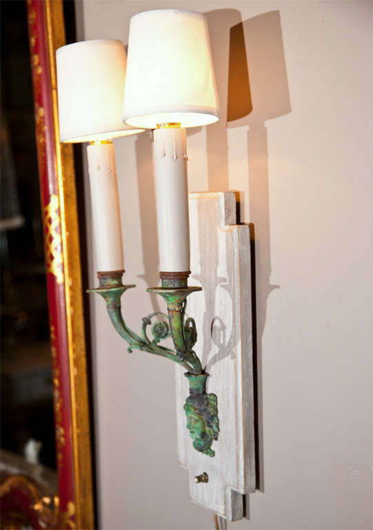 Pair of 1940s French Directoire Style Bronze Sconces 2