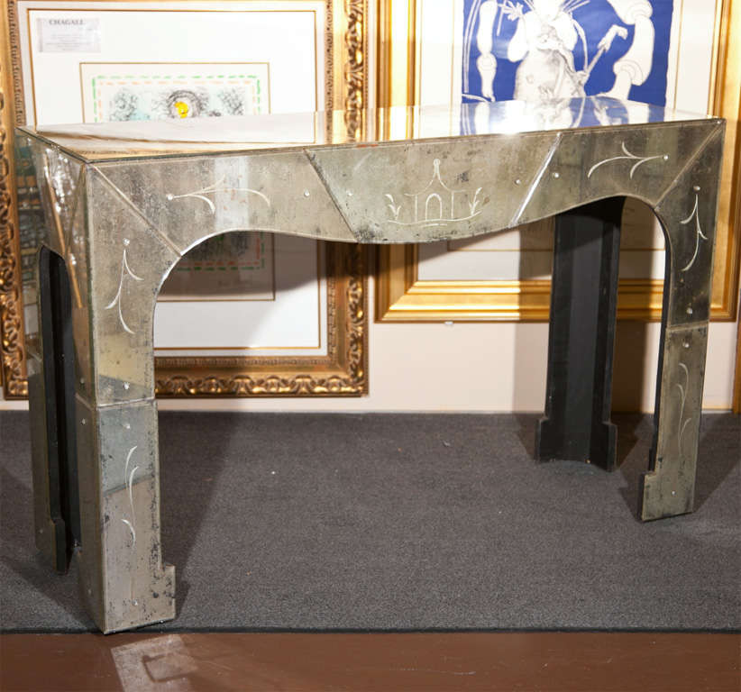 Vintage Mirrored Console Table