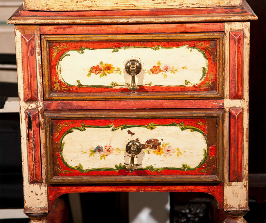 American Pair of William & Mary Style Painted Cabinets