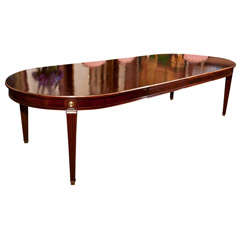 Maison Jansen Mahogany 2-Leave Dining Table