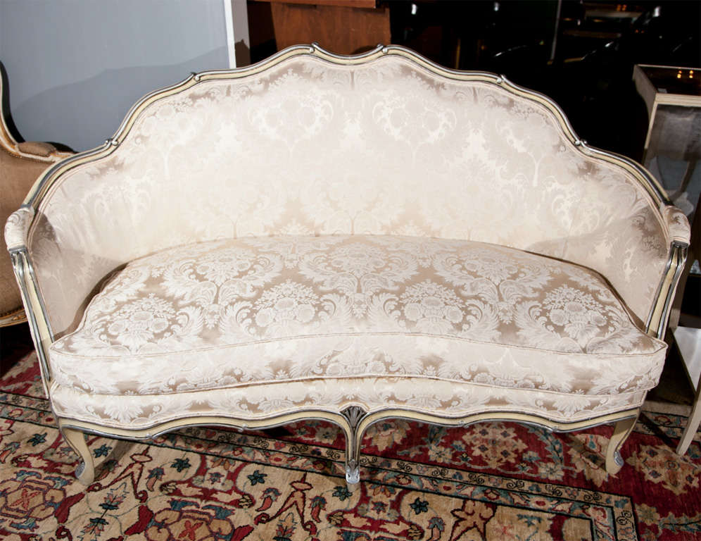 American Pair of French Painted Settees manner of Jansen