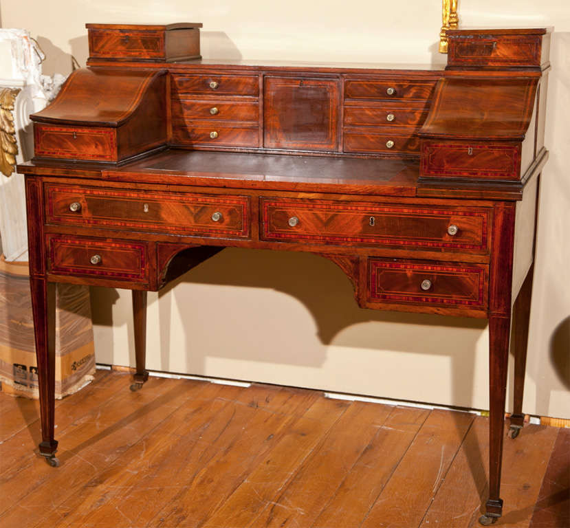 Late 19th Cent Inlaid Carlton House Desk