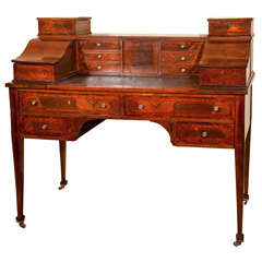 Late 19th Cent Inlaid Carlton House Desk