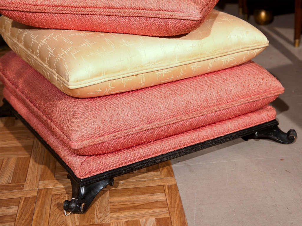 Fabric Pillow Footstool in the Manner of Maison Jansen