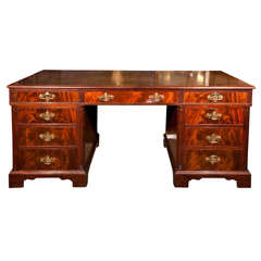 Schmieg & Kotzian Mahogany Double Pedestal Writing Desk