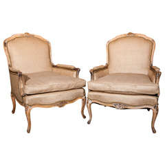 Vintage Pair of Bergeres Chairs by Jansen