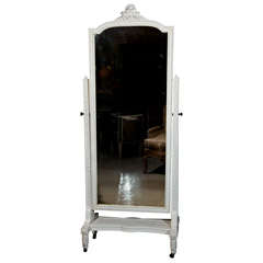 Carved Swedish painted Chavel Mirror