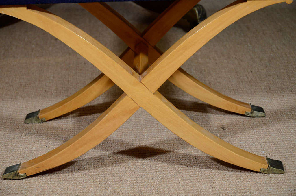 A Pair of 1940s-50s Stainwood Upholstered Benches of X-Form 4