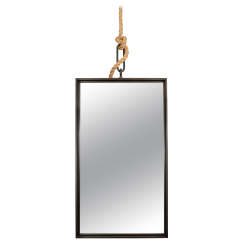 Contemporary Patinated Steel Mirror of Rectangular Form.