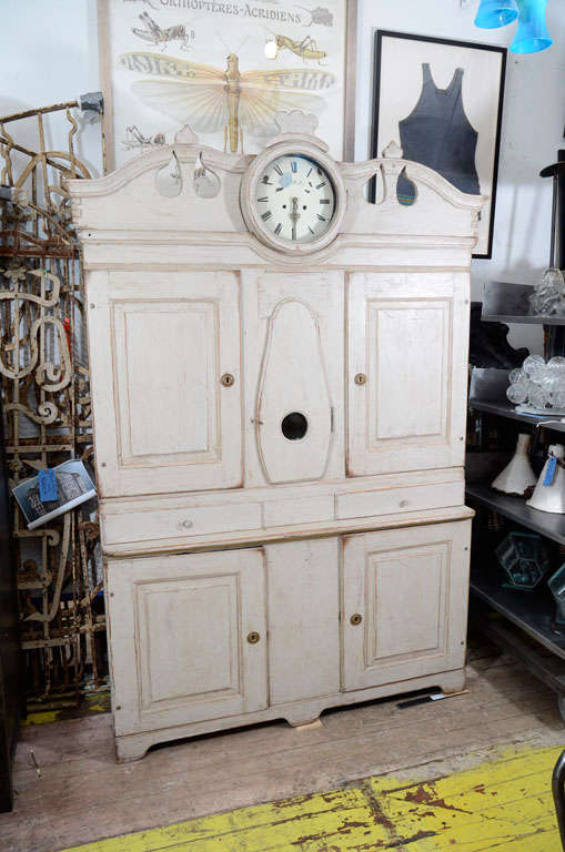 Swedish  Signed Clock Cabinet