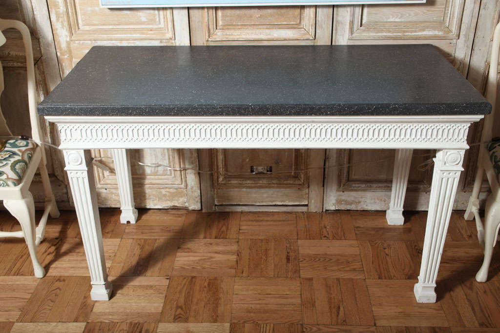 A Late 19th Century English White-Painted Console Table