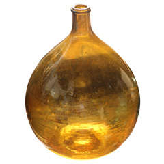 Antique A Large Amber Colored Glass Wine Jug, 19th Century, France