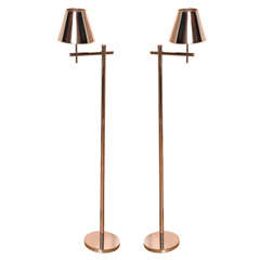 The Polished Nickel and Brass “Bernbaum” Standing Floor Lamp
