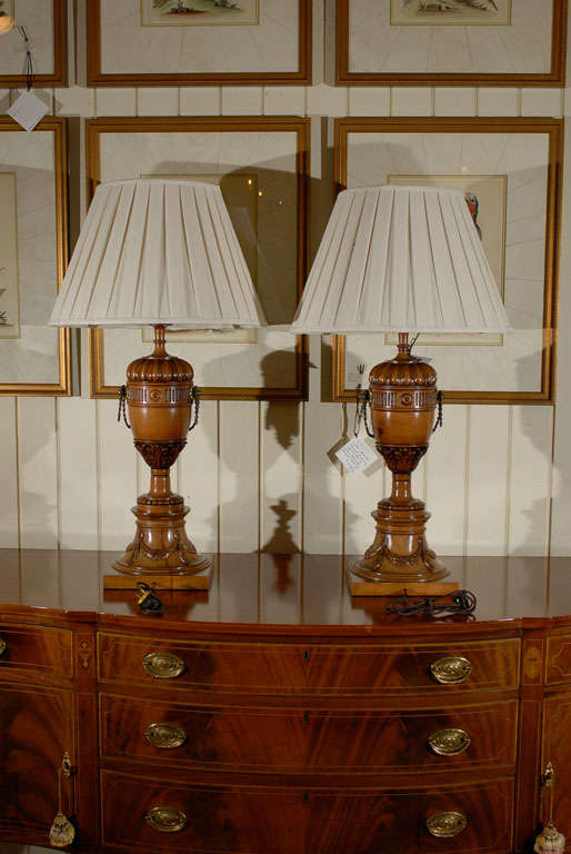 Pair Urns as Lamps For Sale 4
