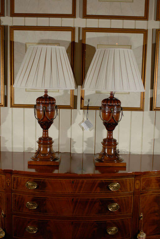 Pair Urns as Lamps For Sale 5