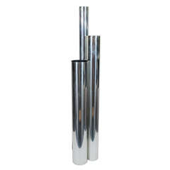 Vladimir Kagan Sculptural Chrome Lamp with Skyscraper Design