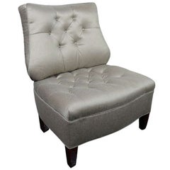 1940's Hollywood Tufted Slipper Chair Designed by Dorothy Draper