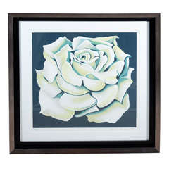 Vintage White Rose Limited Edition Lithograph by Lowell Nesbitt