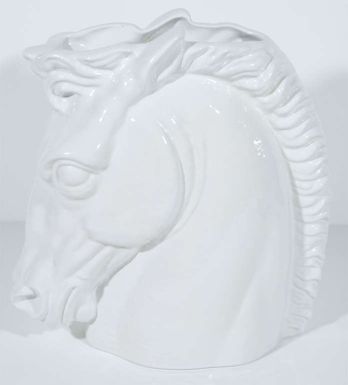 Italian Mid-Century Modern Ceramic Horse Sculptural Vase In Excellent Condition In Fort Lauderdale, FL