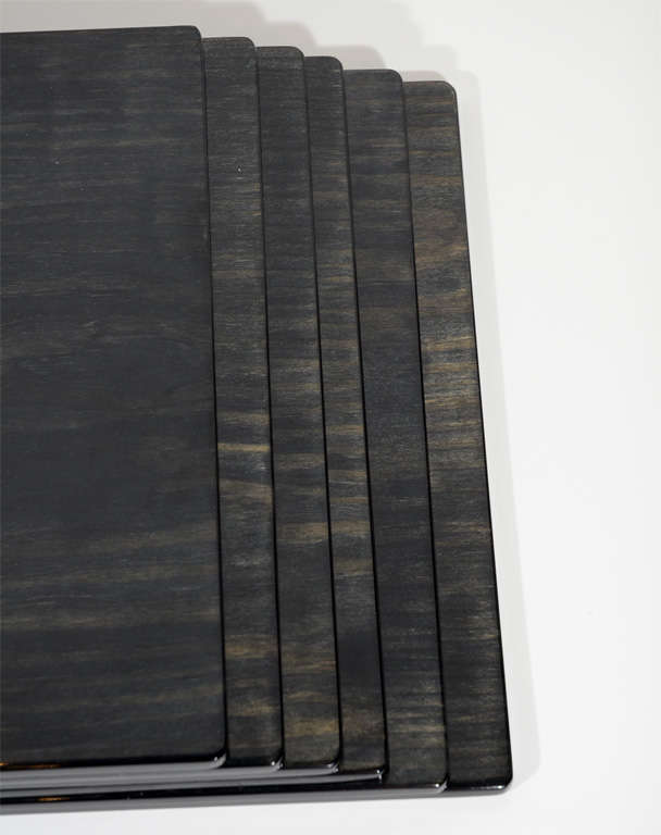 Set of Six Rare Vintage Gucci Placemats in Ebonized Walnut at 1stDibs