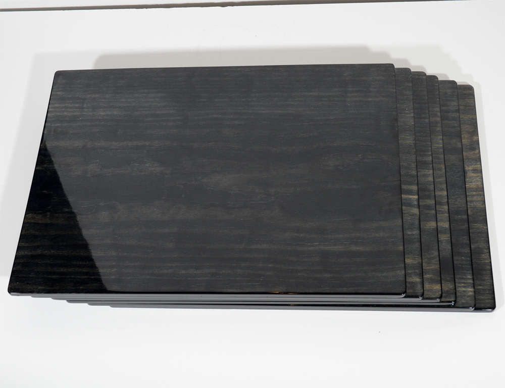 Set of Six Rare Vintage Gucci Placemats in Ebonized Walnut at 1stDibs