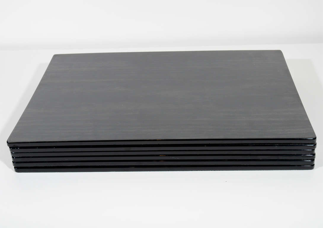 Set of Six Rare Vintage Gucci Placemats in Ebonized Walnut at 1stDibs