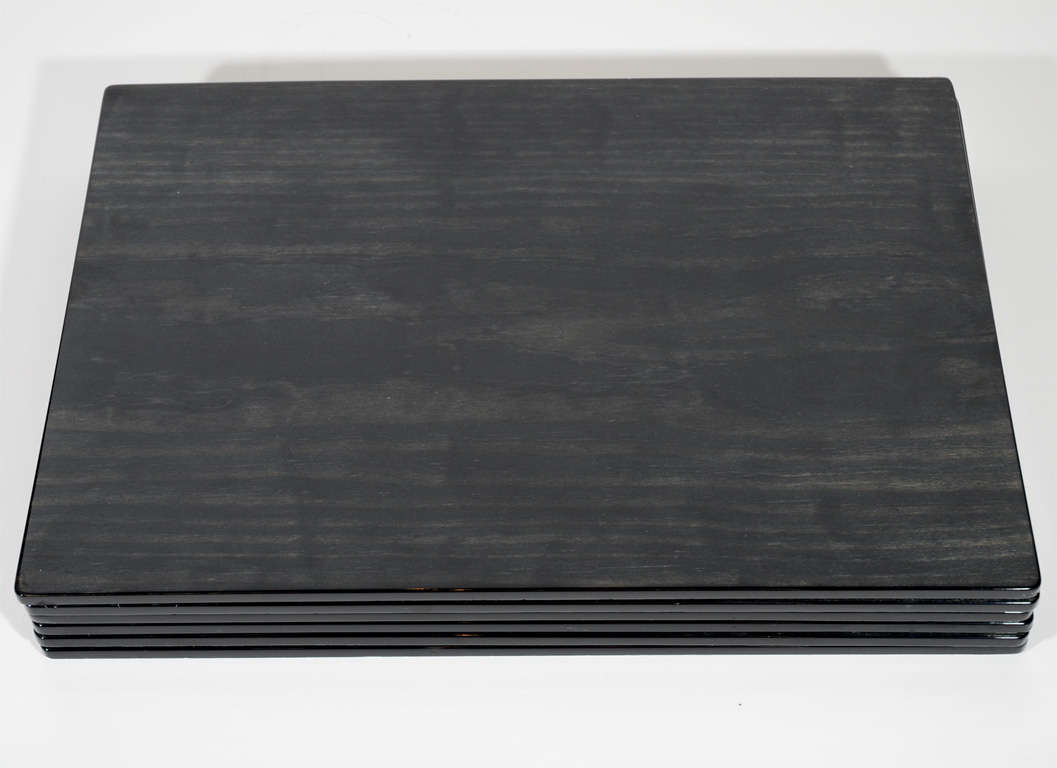 Set of Six Rare Vintage Gucci Placemats in Ebonized Walnut at 1stDibs