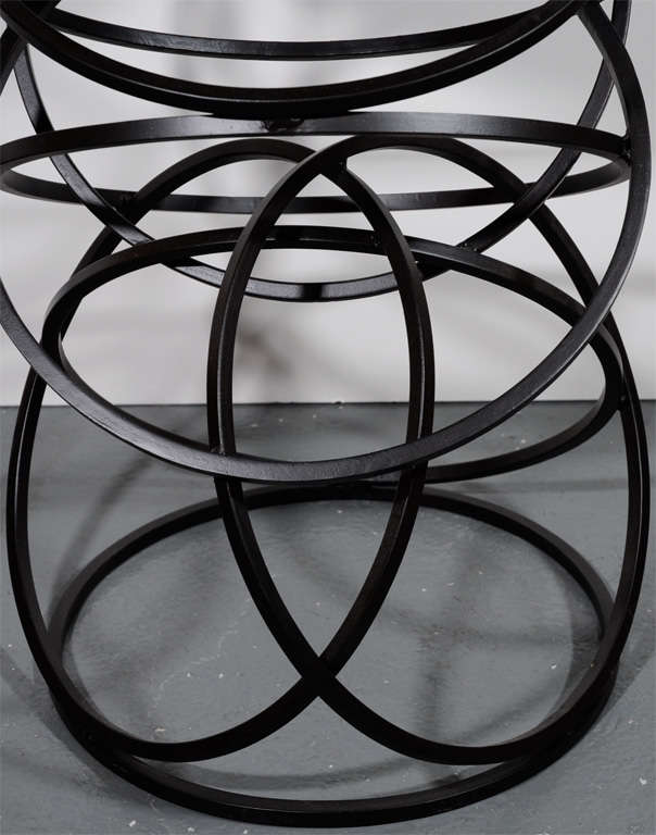 Set of Four Modernist Bar Stools with Asymmetrical Ring Design at 1stDibs