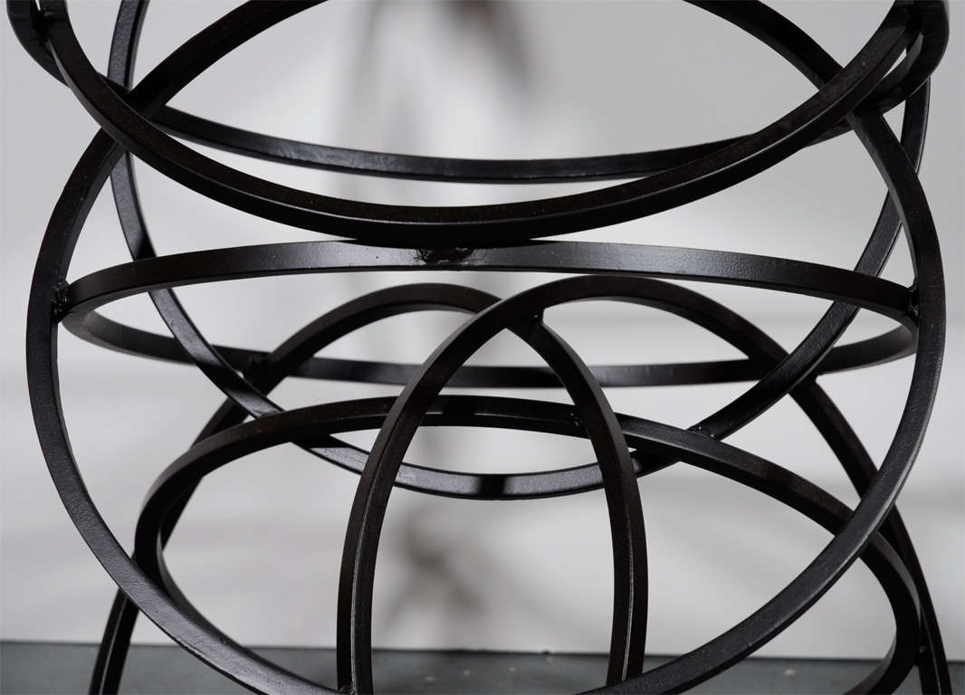 Set of Four Modernist Bar Stools with Asymmetrical Ring Design at 1stDibs