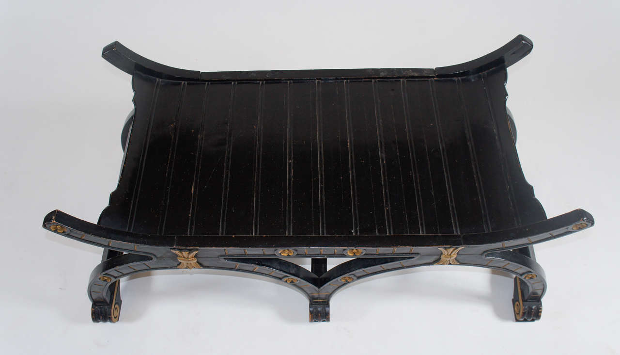 Russian Ebonized and Parcel Gilt Hall Bench or Low Table, circa 1860 1