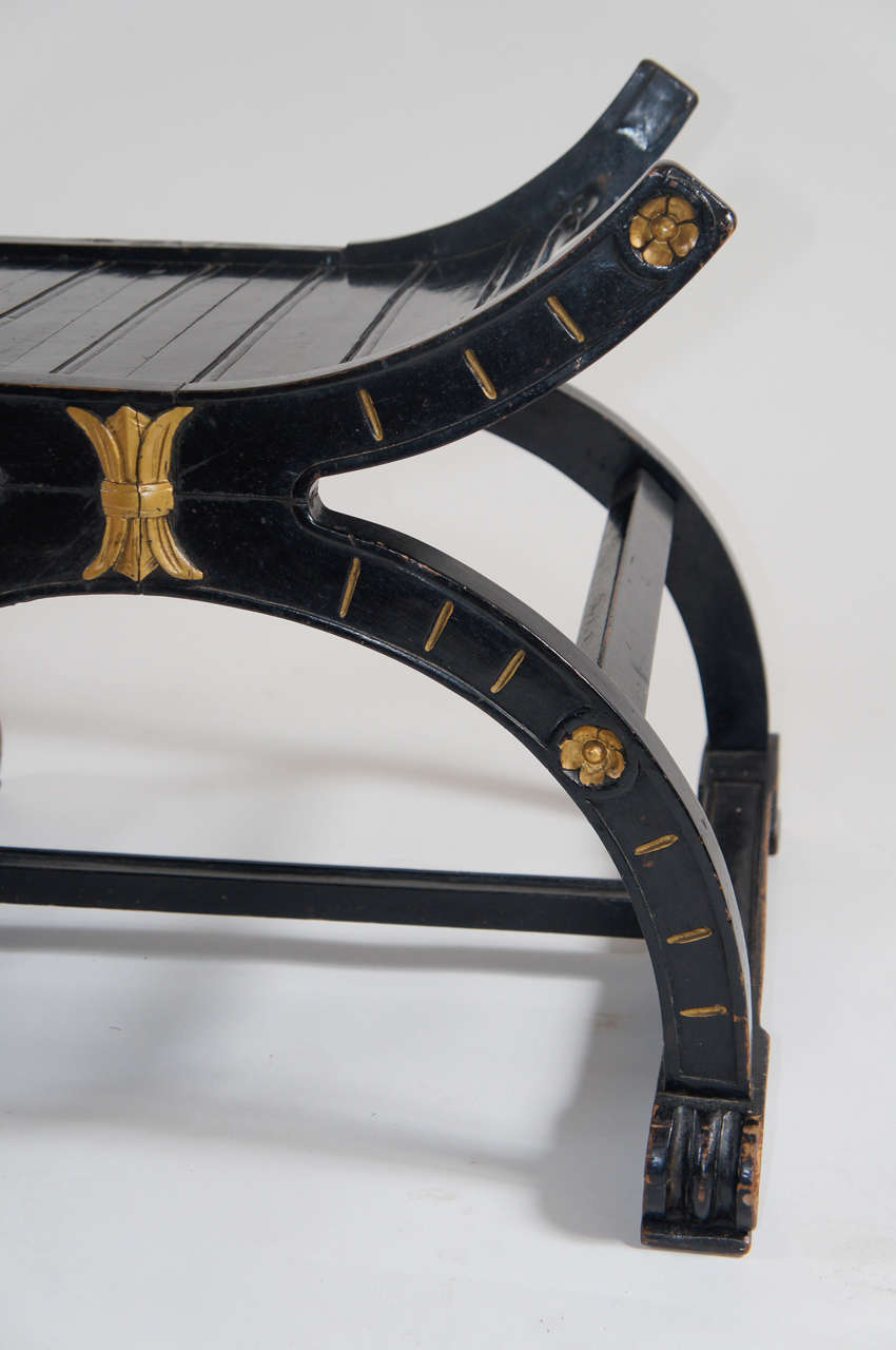 Russian Ebonized and Parcel Gilt Hall Bench or Low Table, circa 1860 2