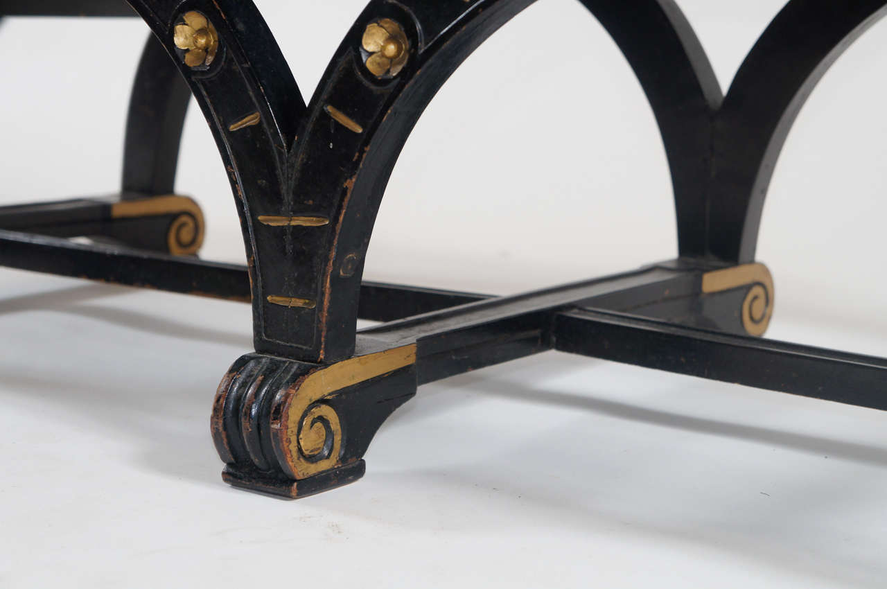 Russian Ebonized and Parcel Gilt Hall Bench or Low Table, circa 1860 3