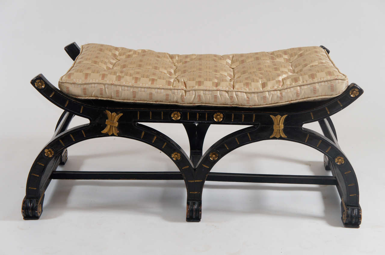 Russian Ebonized and Parcel Gilt Hall Bench or Low Table, circa 1860 5