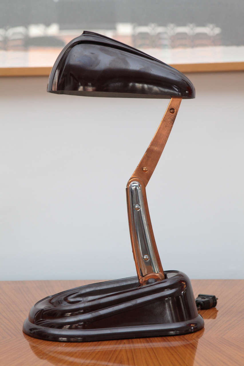 Jumo Cie Bakelite Desk Table Lamp circa 1945-1950 2