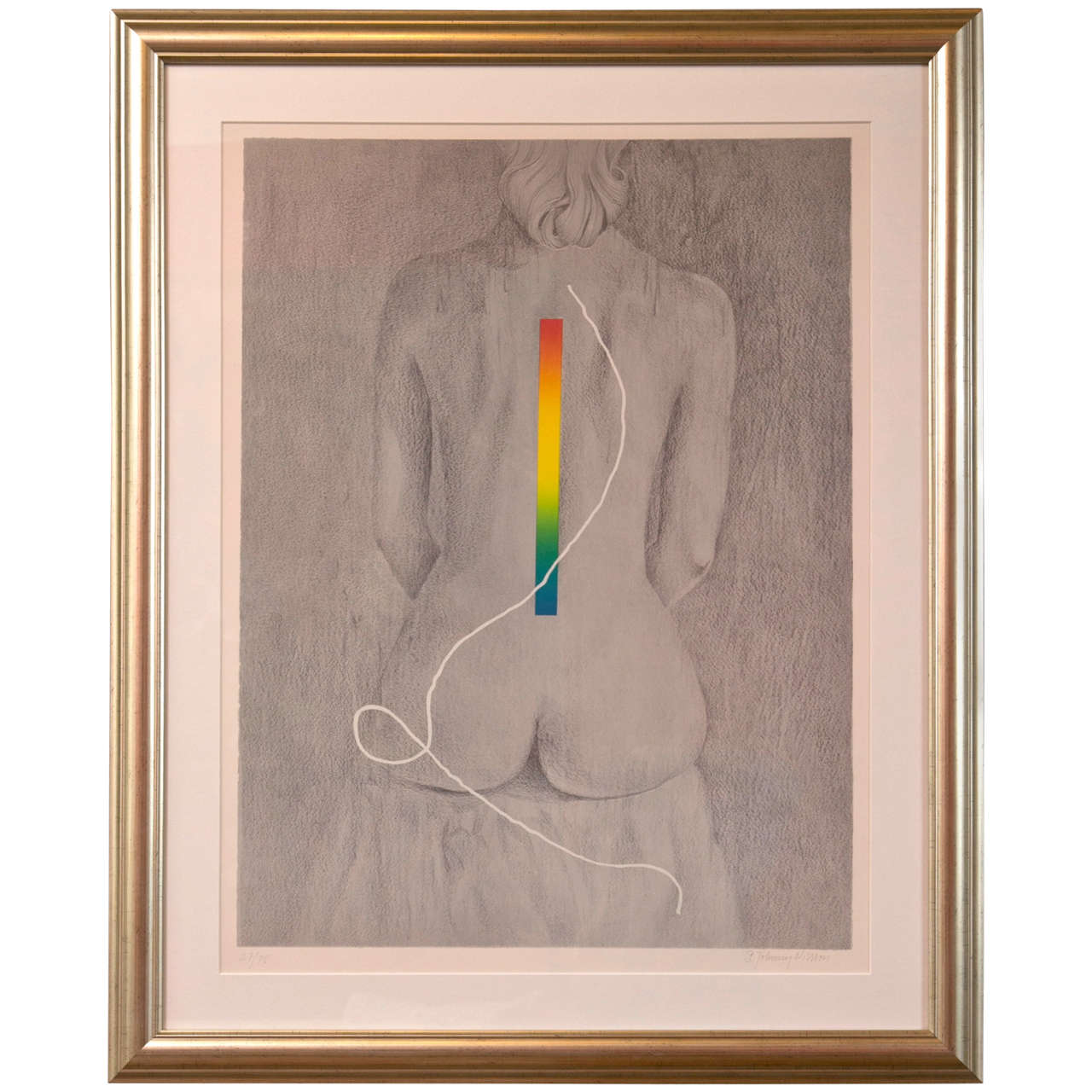 20th Century Lithograph of Female Nude For Sale