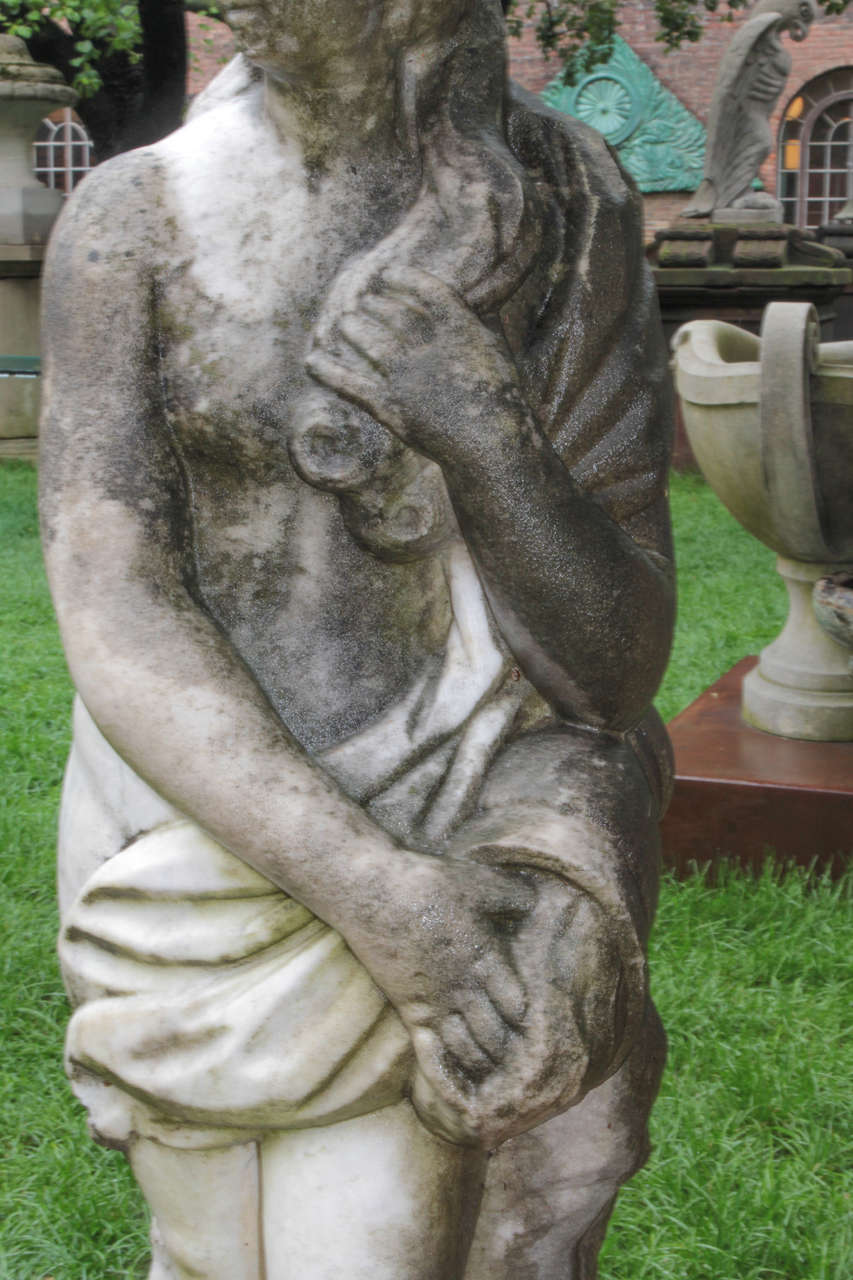 19th Century Hand-Carved Marble Figure For Sale