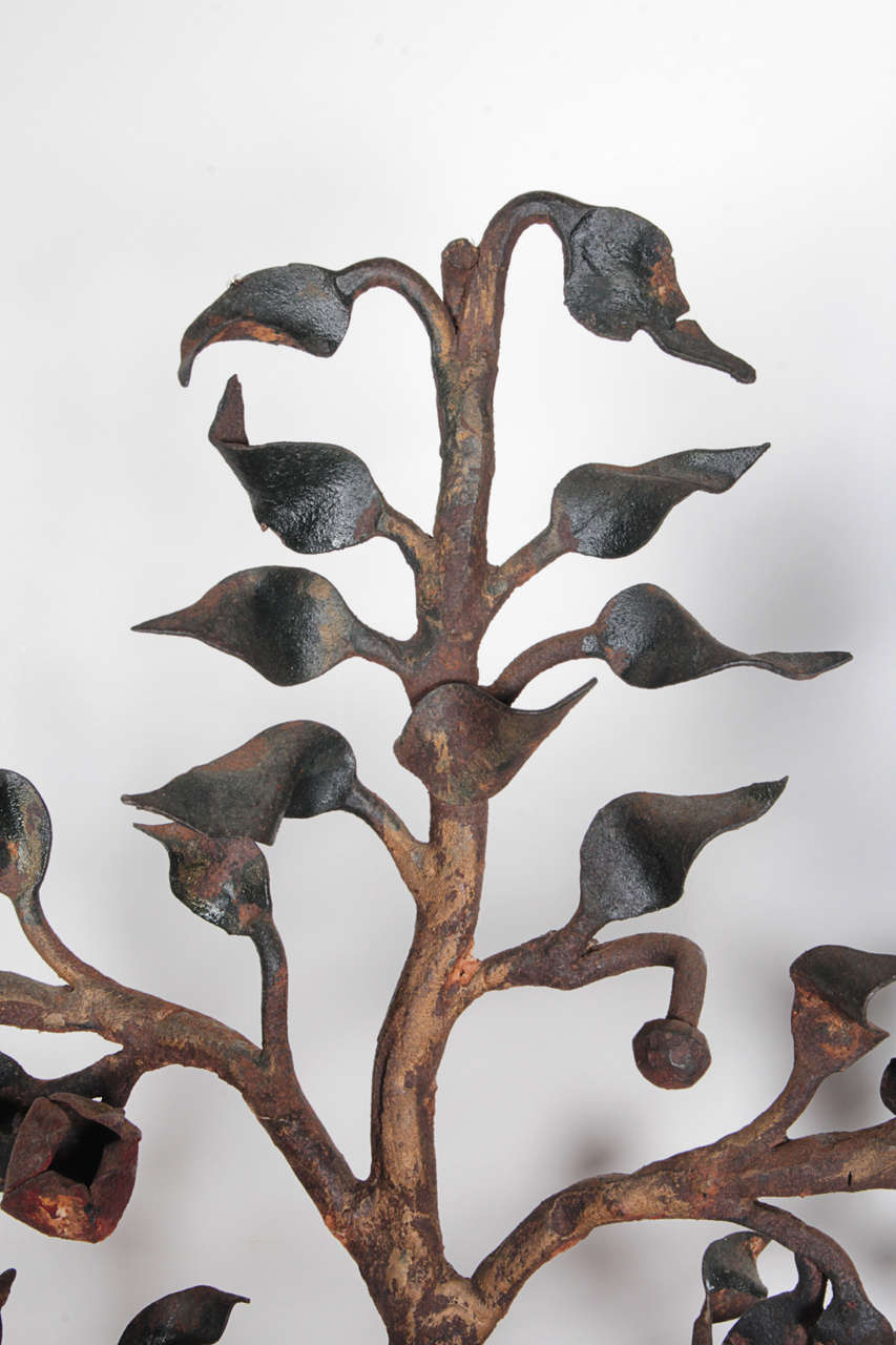 Forged Tree From Iron Candle Holder