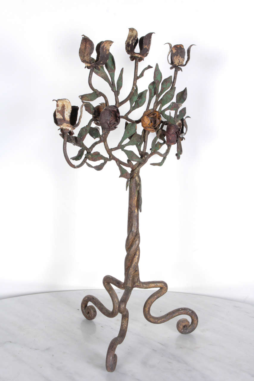 Bush Form Iron Candle Holder