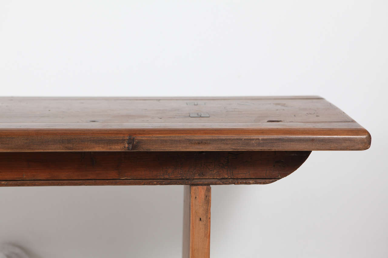 Mid-20th Century Rustic Farm Table Benches