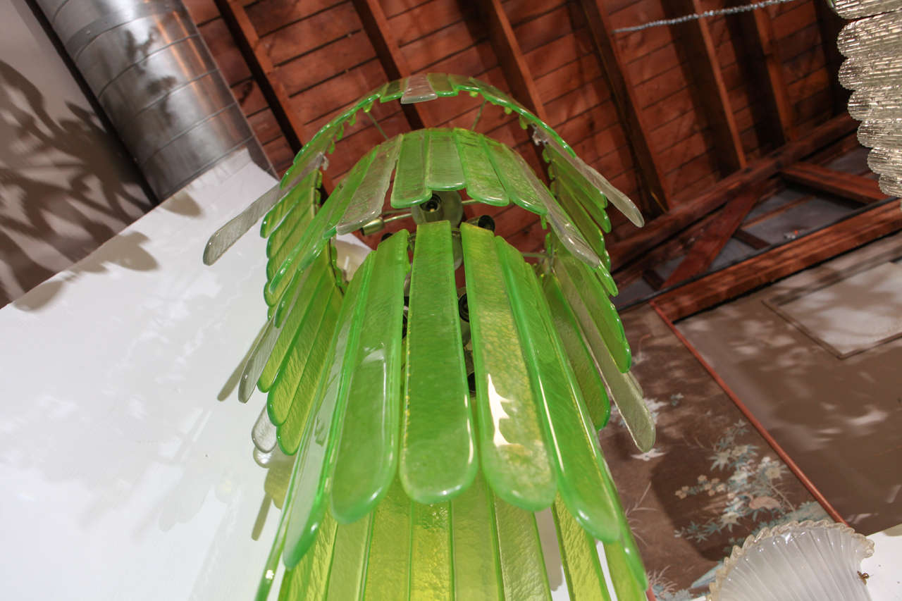 Unusual Glass Chandelier by Leucos 1