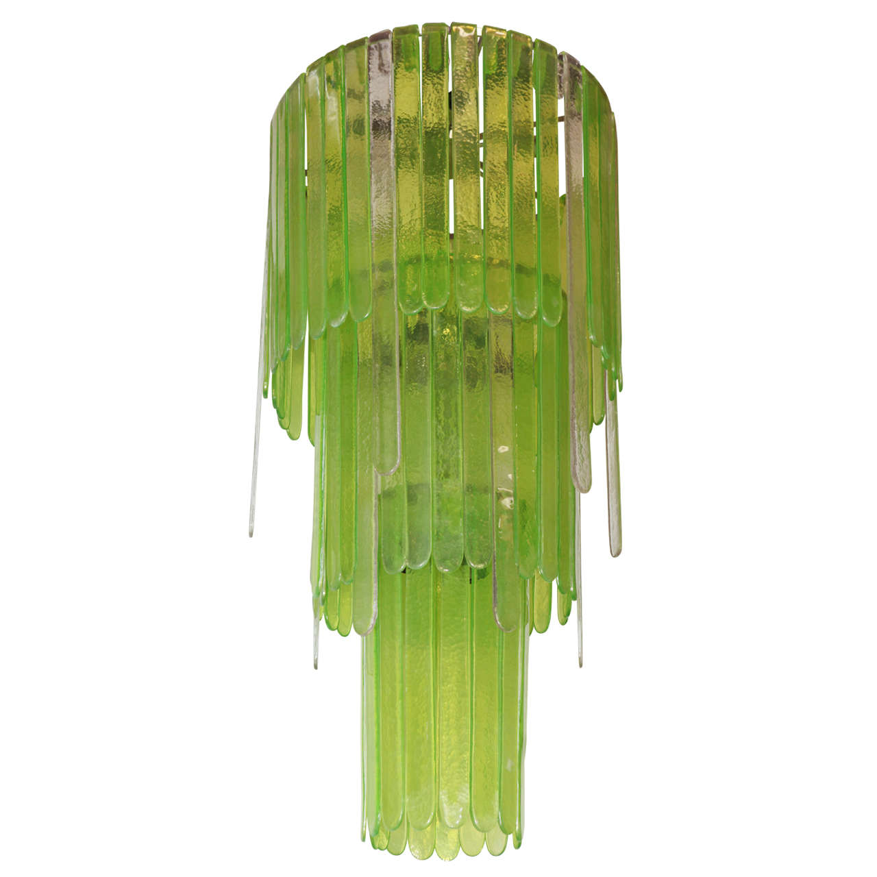 Unusual Glass Chandelier by Leucos