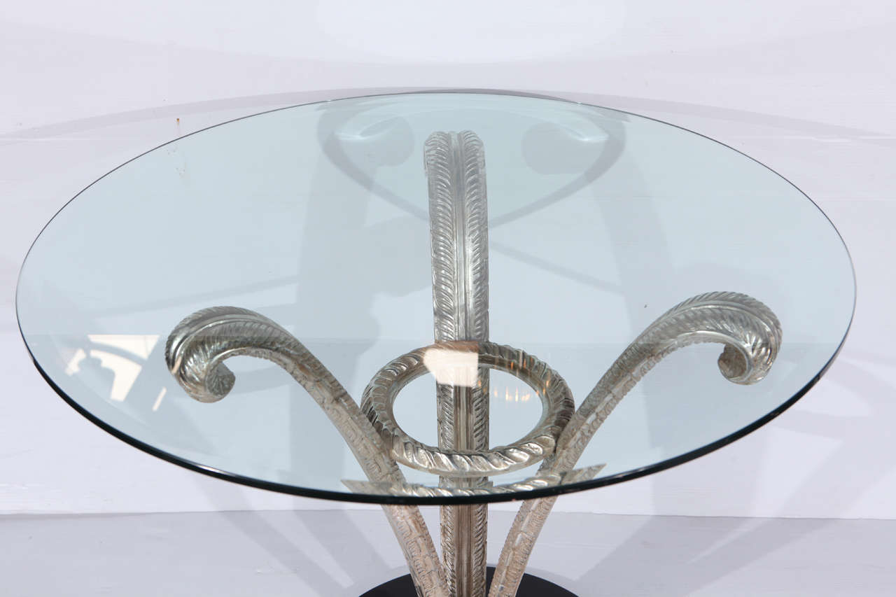 Elegant Pair of Grosfeld House Silverlefed Tables In Excellent Condition In Los Angeles, CA