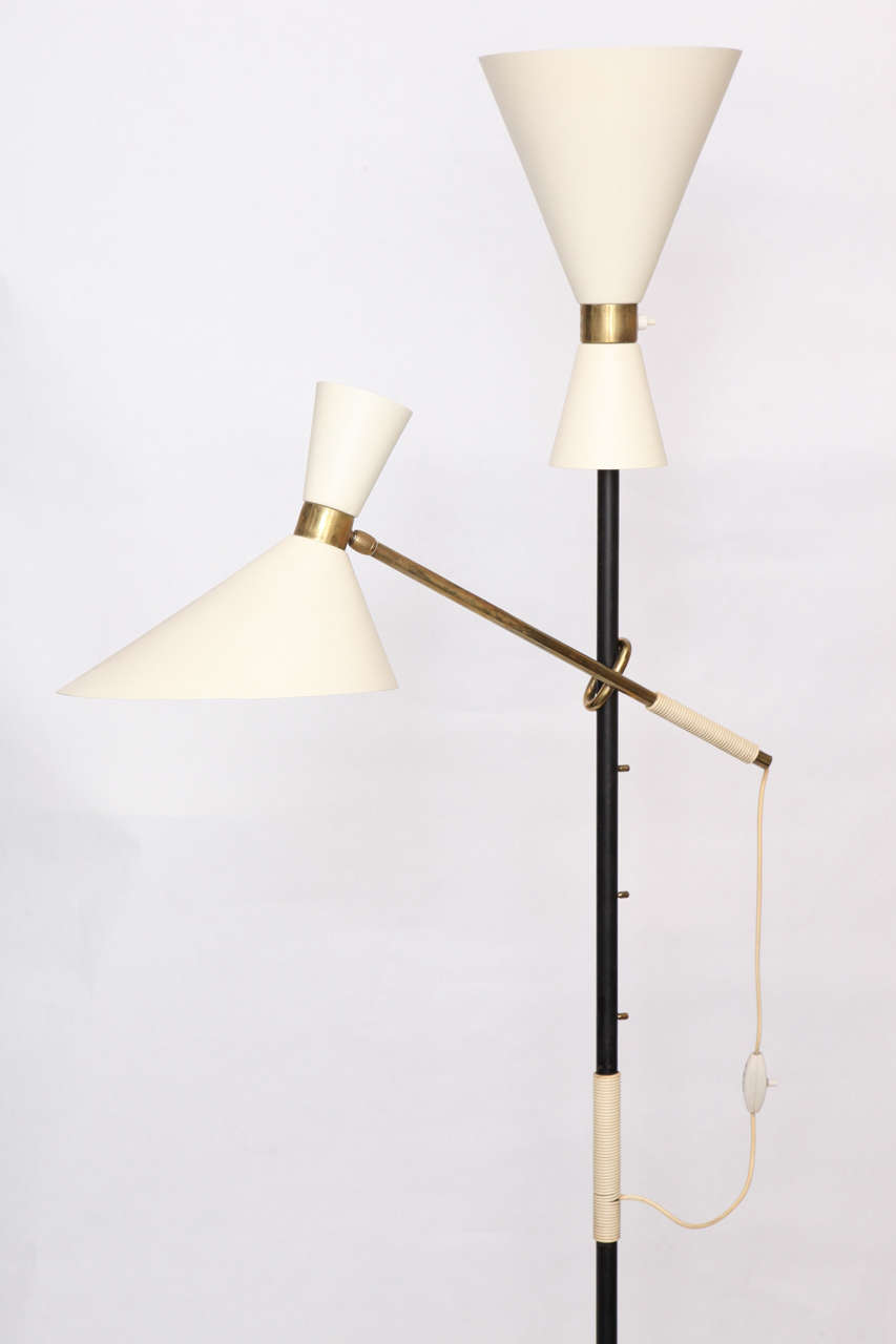 Austrian A 1950's Articulated Floor Lamp by J.T.  Kalmar