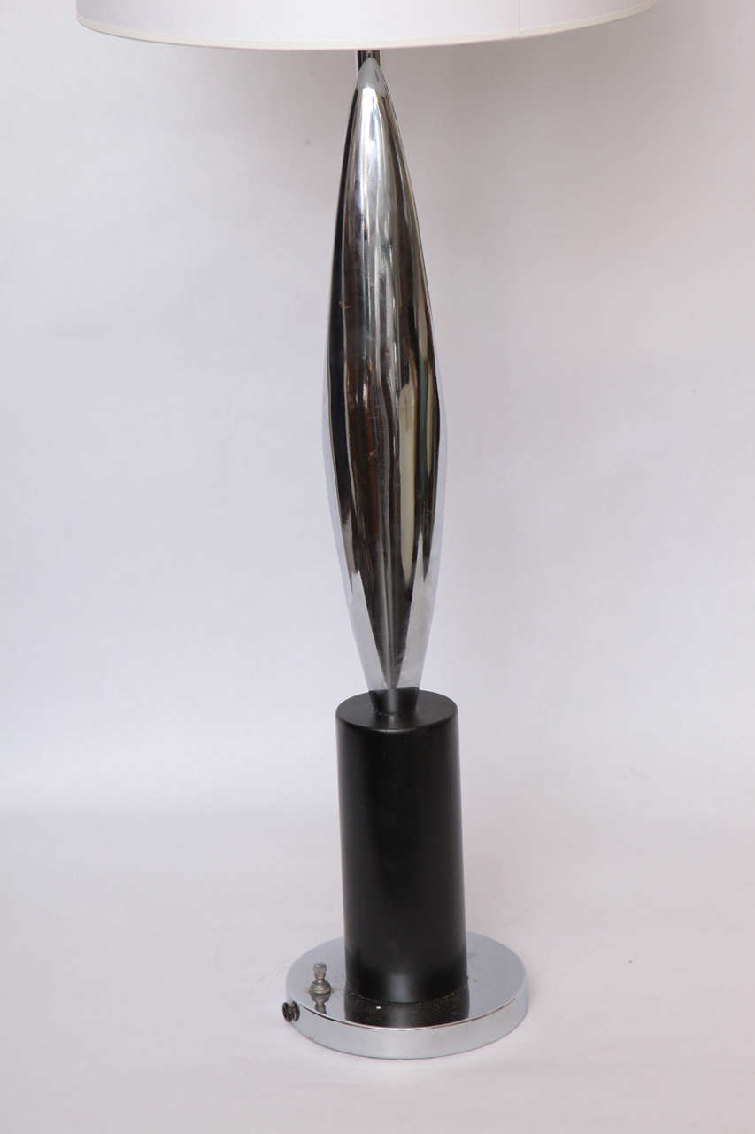 Nickel  Table Lamp Mid Century Modern Sculptural polished nickel 1960's