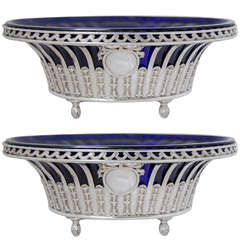 Pair of Oval Sterling Silver Baskets