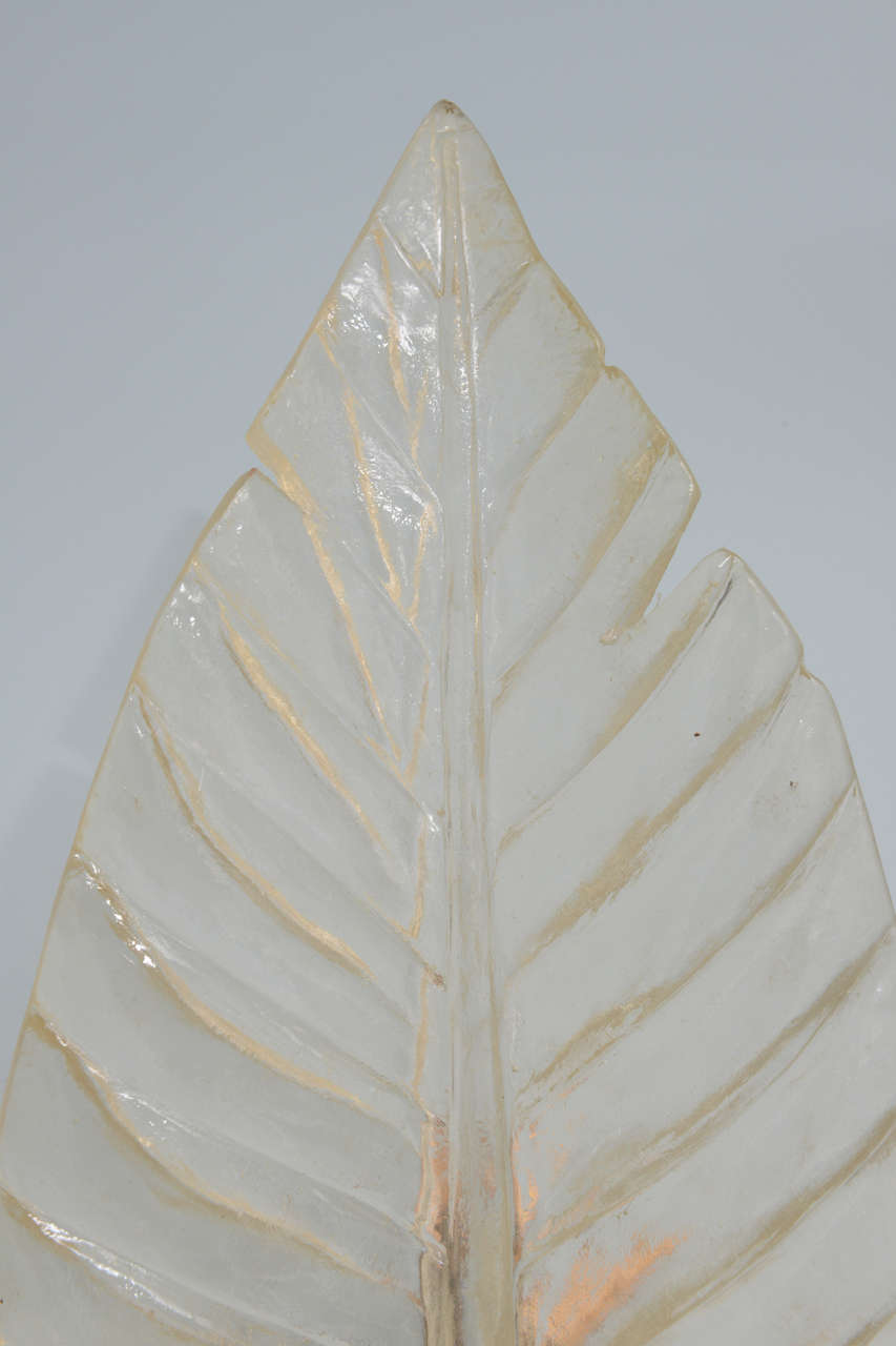 Pair of Stunning Lucite Leaf Sconces 5