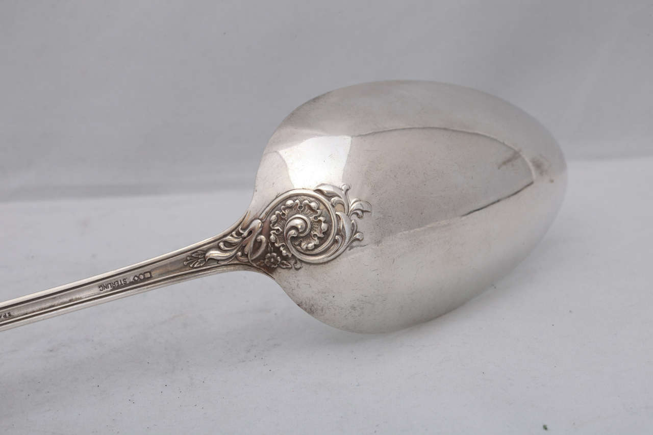 Large Victorian Period Sterling Silver Stuffing or Serving Spoon In Excellent Condition For Sale In New York, NY