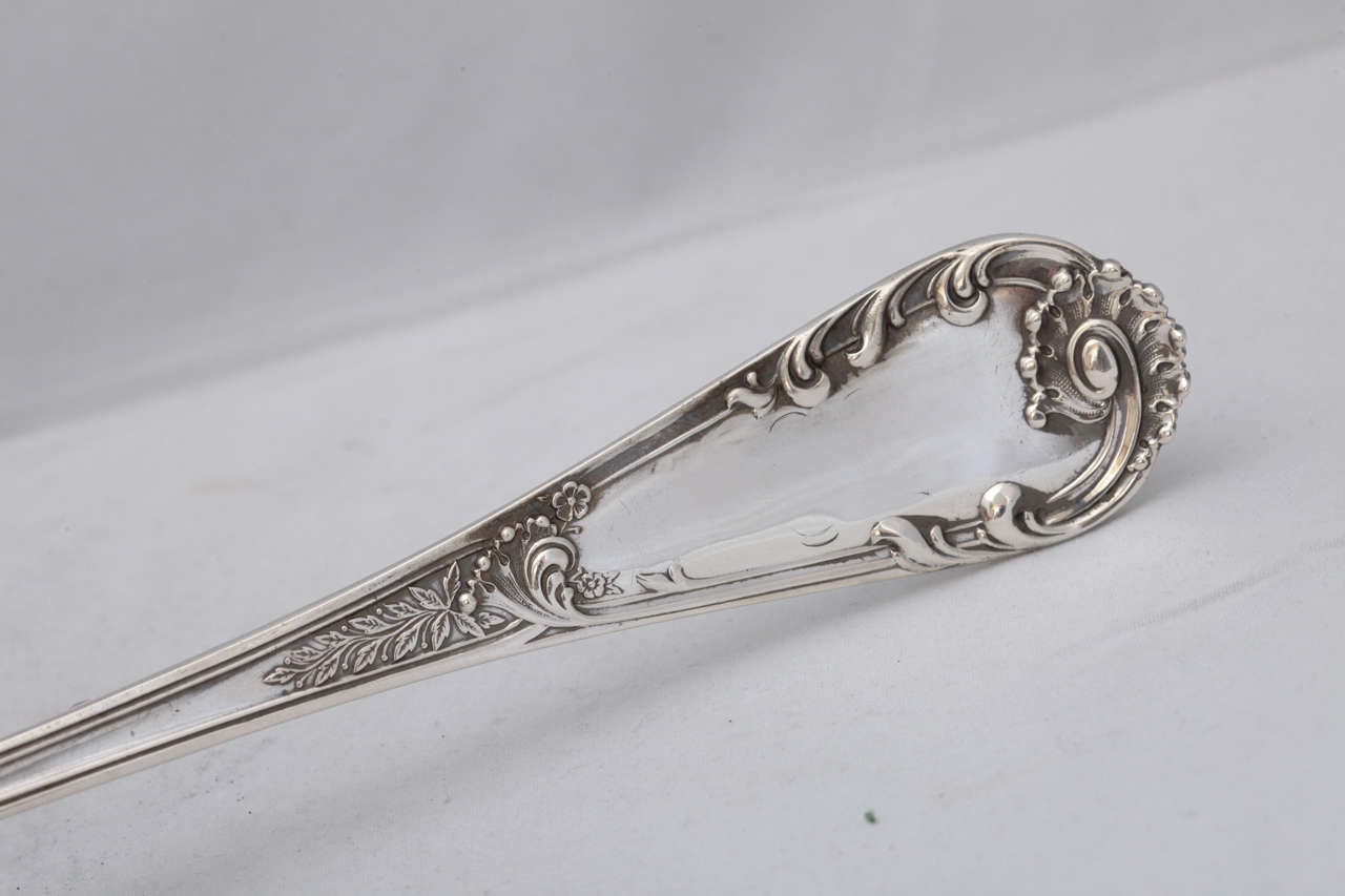 Large Victorian Period Sterling Silver Stuffing or Serving Spoon For Sale 1