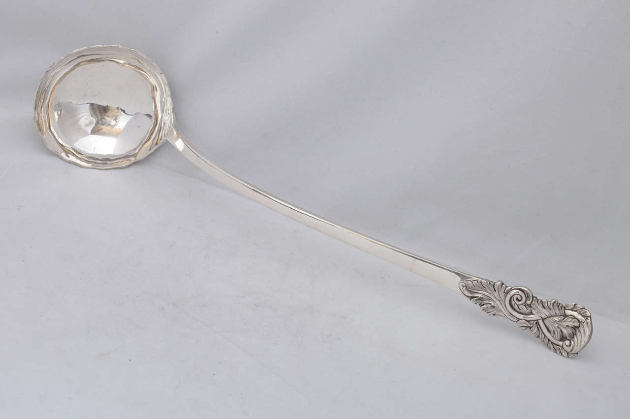 Irish, Georgian, sterling silver soup/punch ladle, Dublin, 1753-1768. Measures: 15 1/2